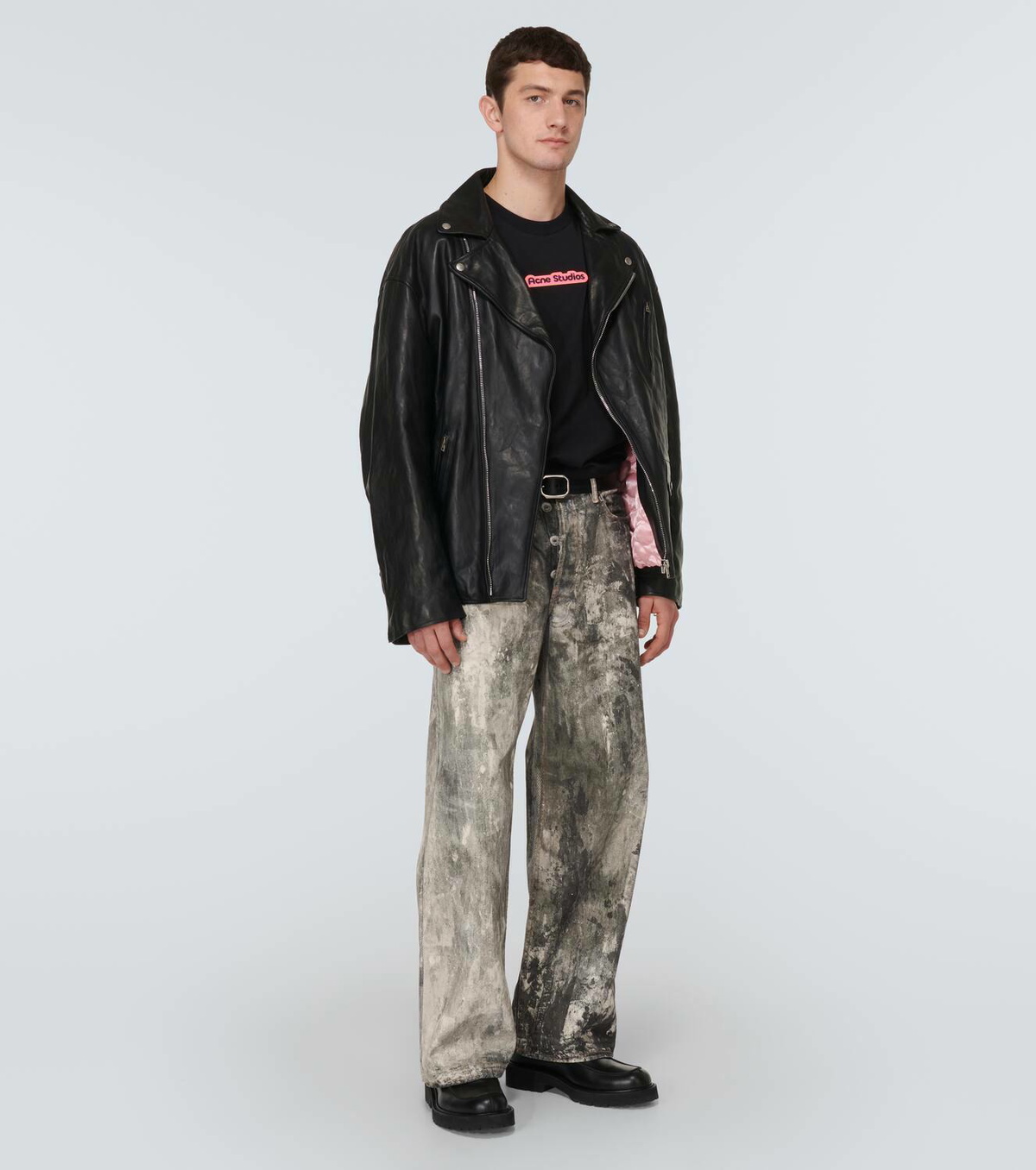 Acne Studios Printed wide-leg jeans