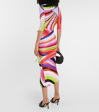 Pucci Ruched printed crop top