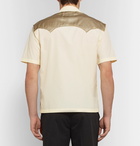 Maison Margiela - Camp-Collar Satin-Panelled Cotton-Poplin Western Shirt - Men - Cream