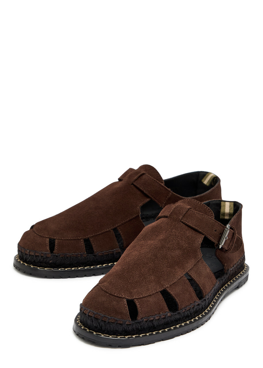 Castañer Fito Suede Sandals Chocolate