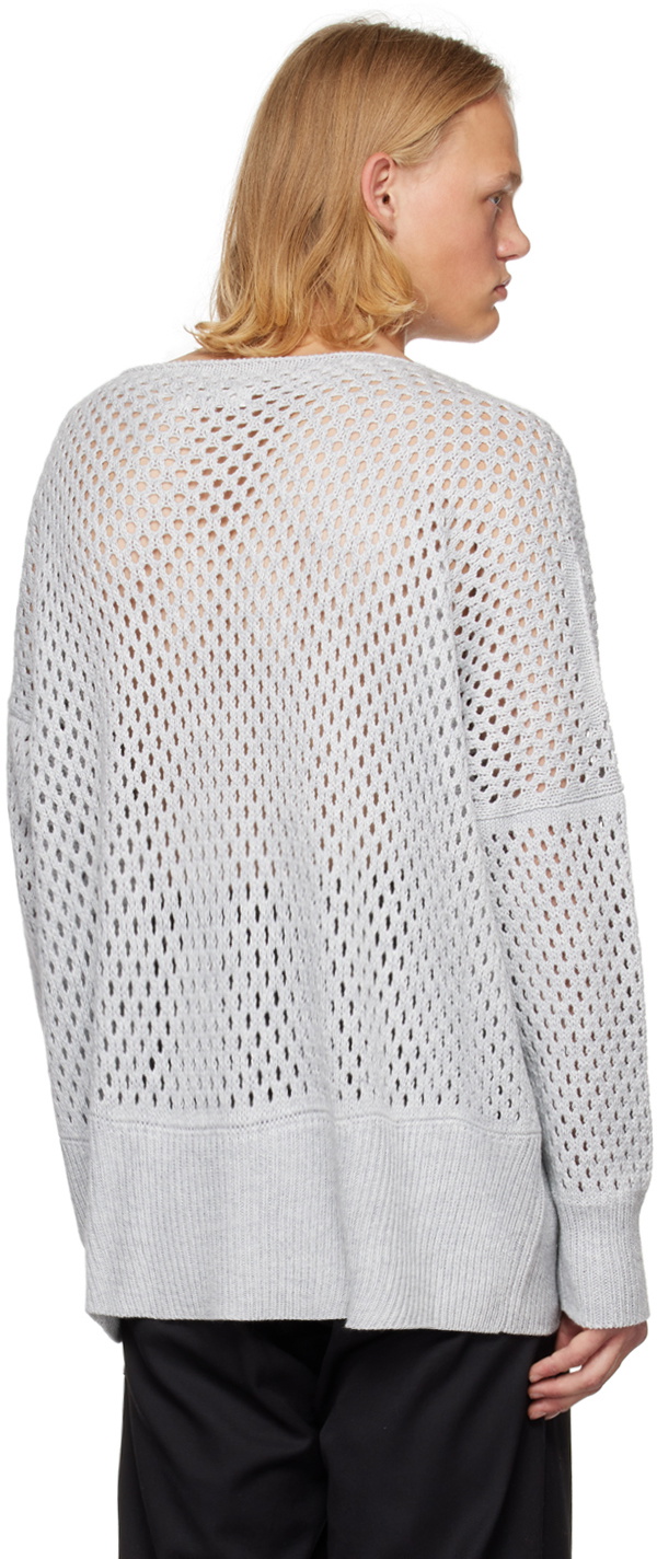 Sulvam Gray Loose Neck Sweater
