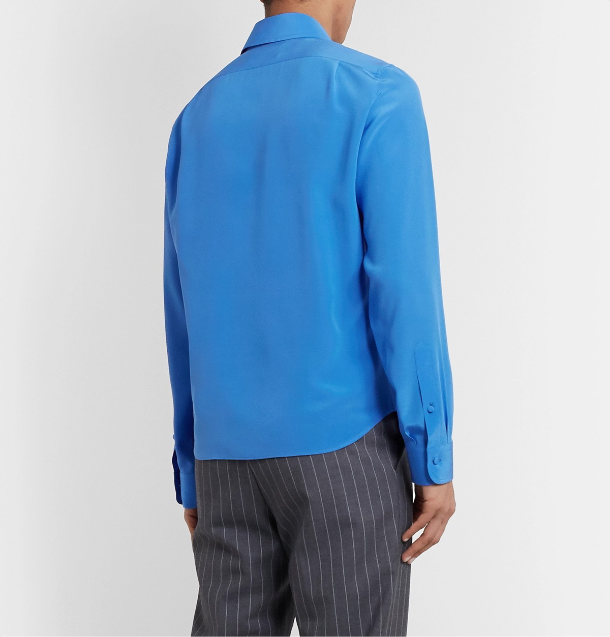 GG Silk Crepe Shirt in Blue - Gucci