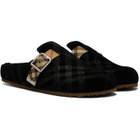 Burberry Black Check Suede Urchin Loafers