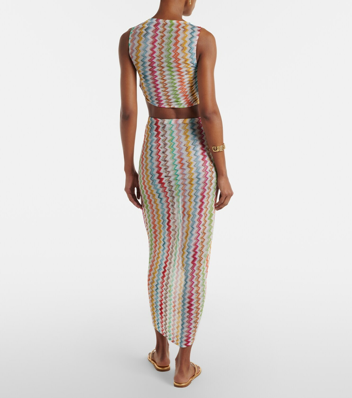 Missoni Zigzag asymmetric midi skirt
