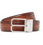 Berluti - 3.2cm Scritto Reversible Leather Belt - Men - Tan