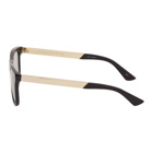 Gucci Black and Off-White Rectangular Sunglasses
