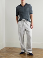 Frescobol Carioca - Luan Straight-Leg Linen and Cotton-Blend Drawstring Trousers - Gray
