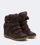 Isabel Marant Bekett shearling-lined suede wedge sneakers