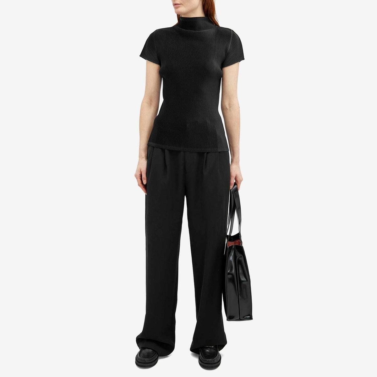 Pleats Please Issey Miyake Women's Mist Basics Top in Black