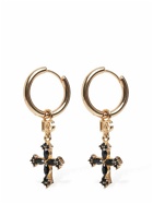 DOLCE & GABBANA - Plated Hoop Cross Earrings