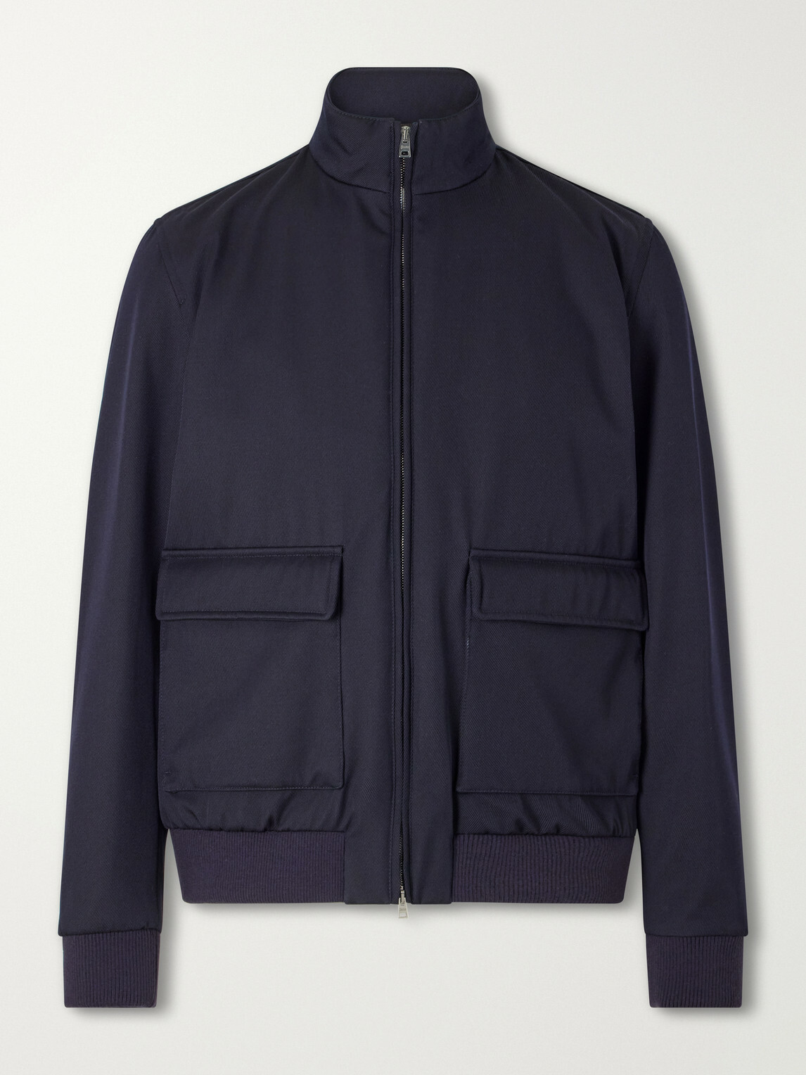 Herno - Virgin Wool-Twill Bomber Jacket - Blue