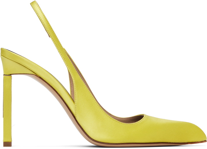 Photo: TOM FORD Yellow Satin T Slingback Heels