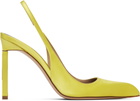 TOM FORD Yellow Satin T Slingback Heels