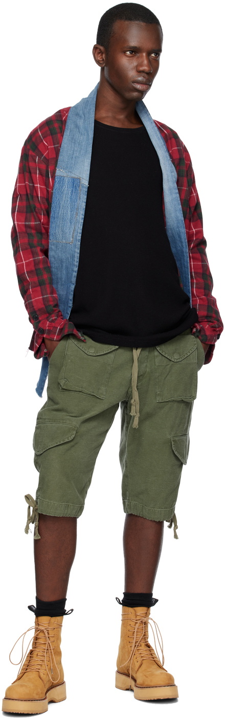 Greg Lauren Black Crewneck Long Sleeve T-Shirt