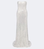 Jenny Packham Floating Heart sequined strapless gown