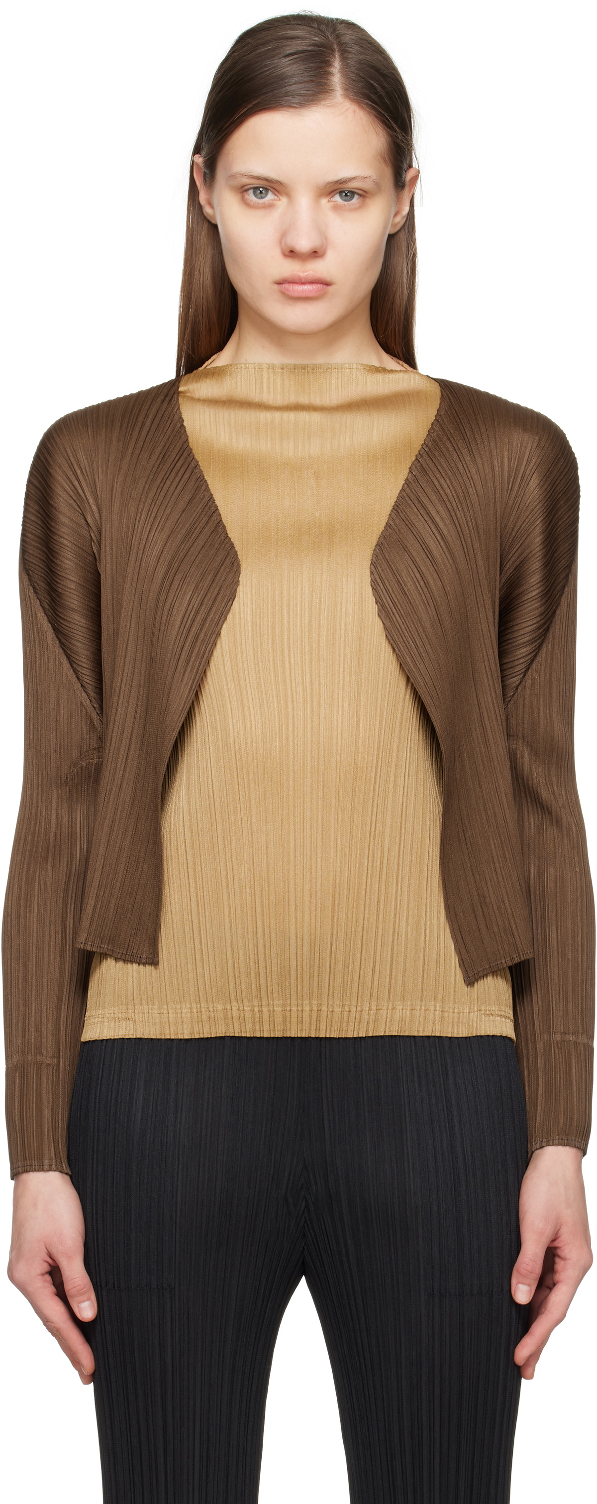 PLEATS PLEASE ISSEY MIYAKE: Brown New Colorful Basics 4