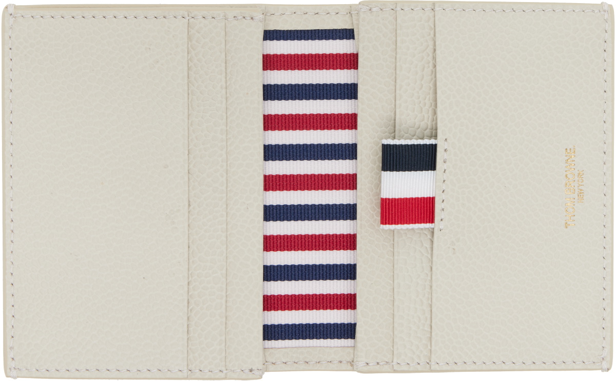 Thom Browne Off-White Pebble Grain RWB Stripe Double Card Holder