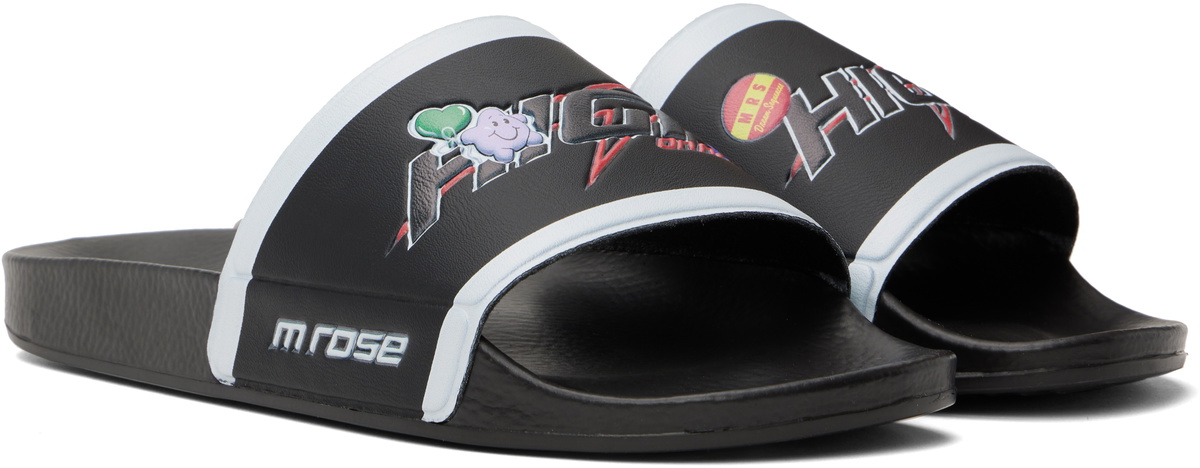 Martine Rose Black 'High On Hope' Pool Slides