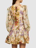 ZIMMERMANN - Sensory Printed Linen & Silk Mini Dress