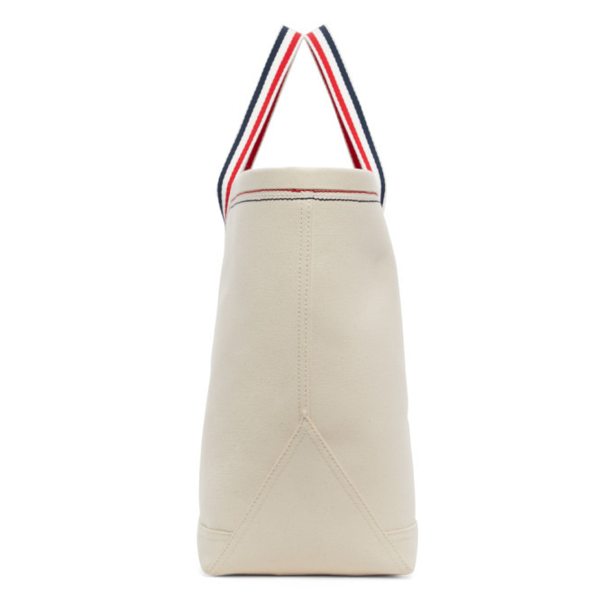 Thom Browne - Off White Double Face Cotton Canvas Medium Tool Tote Bag - One Size - White - Male