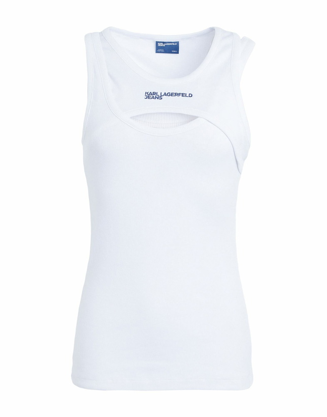 Photo: Karl Lagerfeld Jeans Klj Layered Ribbed Tanktop Womens Tank top in White