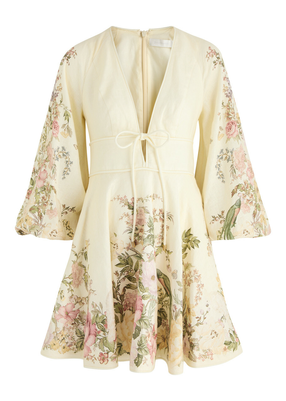 Zimmermann Waverly Floral-print Linen Mini Dress Multi Floral Zimmermann Zimmermann Waverly Floral-print Linen Mini Dress Multi Floral Zimmermann