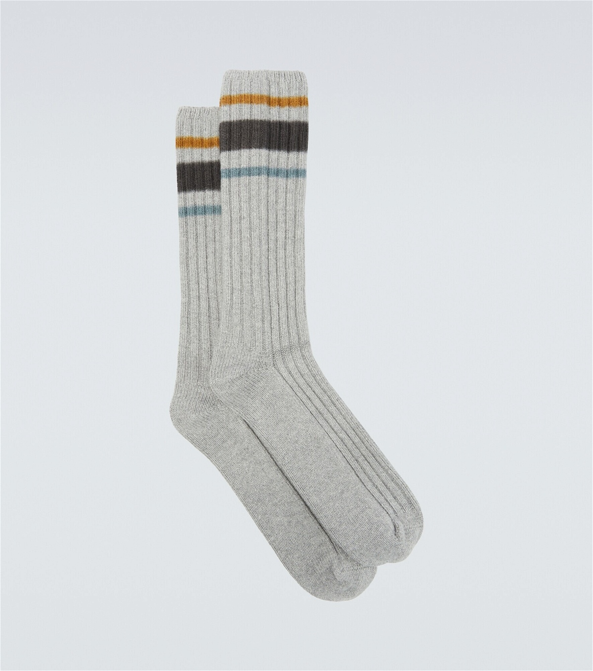 Sacai - Striped ribbed-knit socks