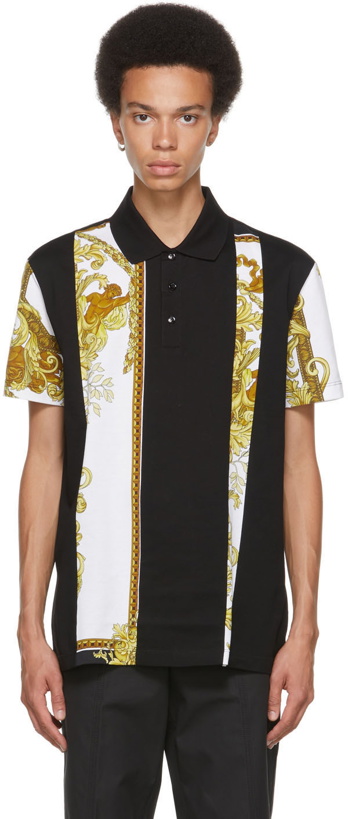 Photo: Versace Black & Gold Medusa Renaissance Print Polo