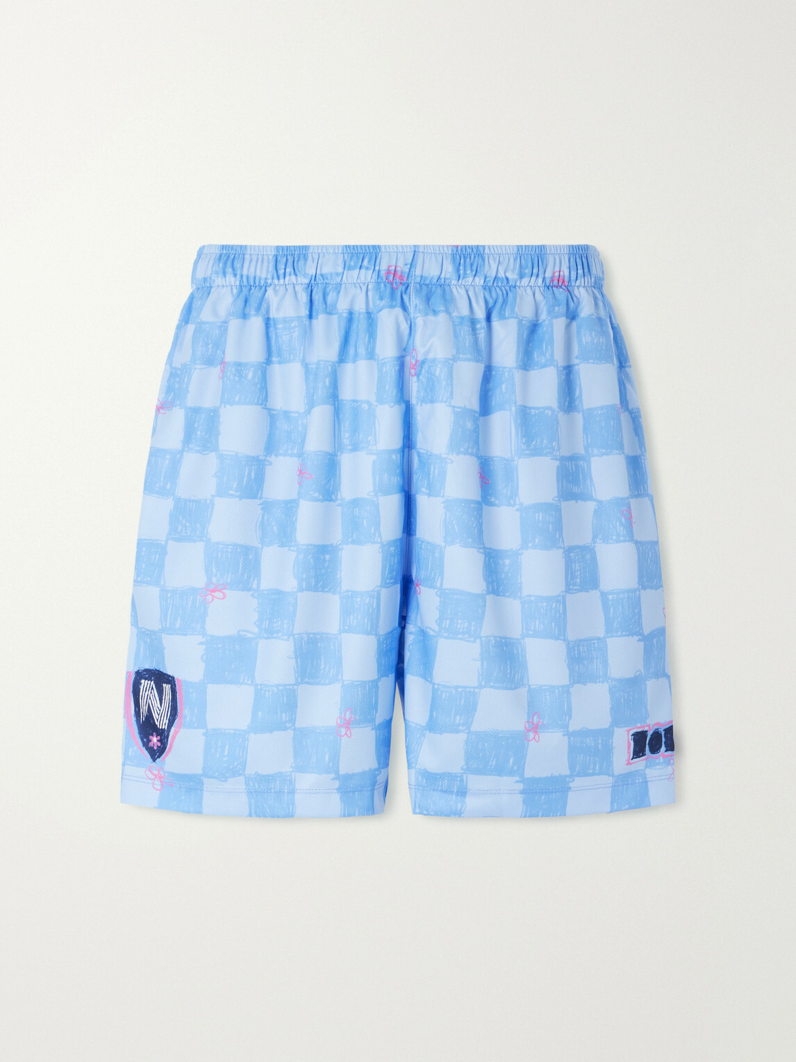 NAHMIAS - Scribble Straight-Leg Printed Jersey Shorts - Blue