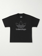 Balenciaga - adidas Oversized Logo-Print Cotton-Jersey T-Shirt - Black