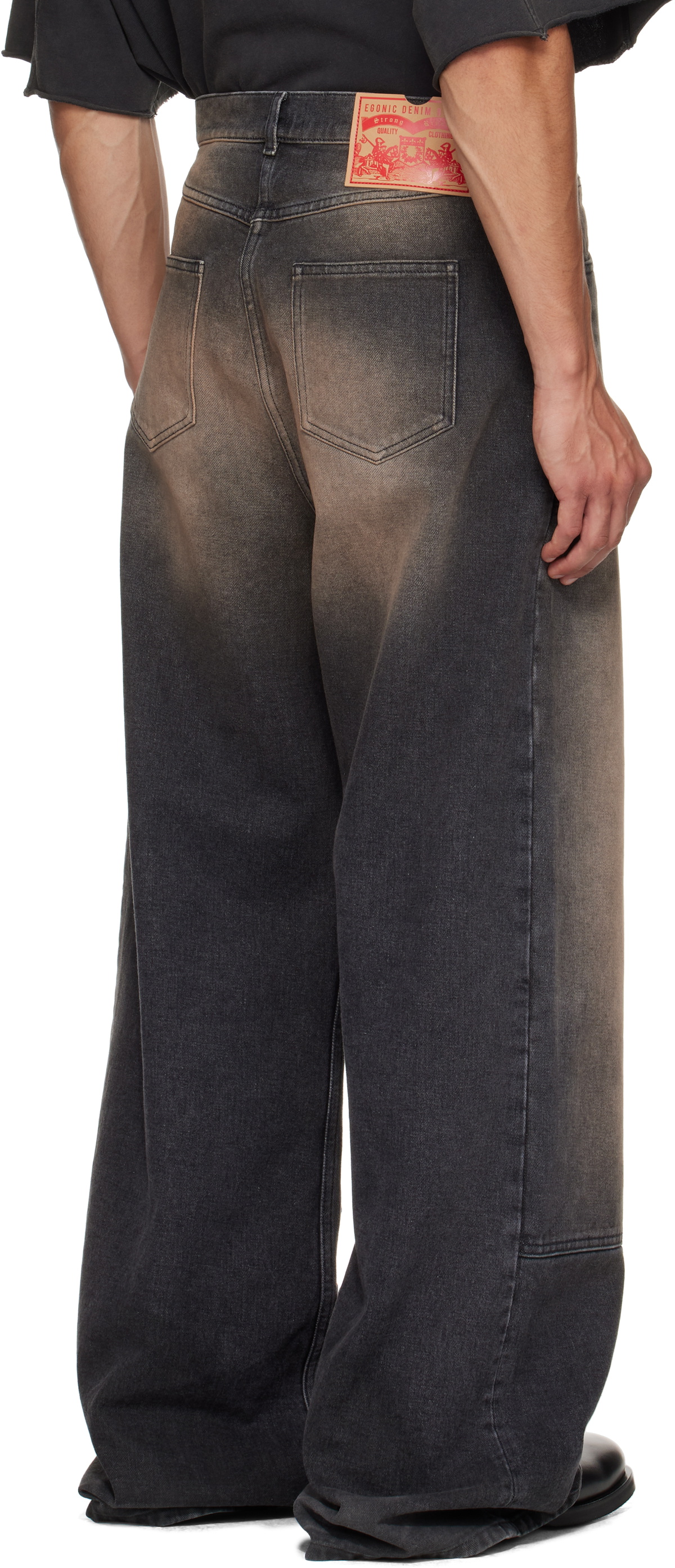 EGONlab Black & Brown Baggy Jeans