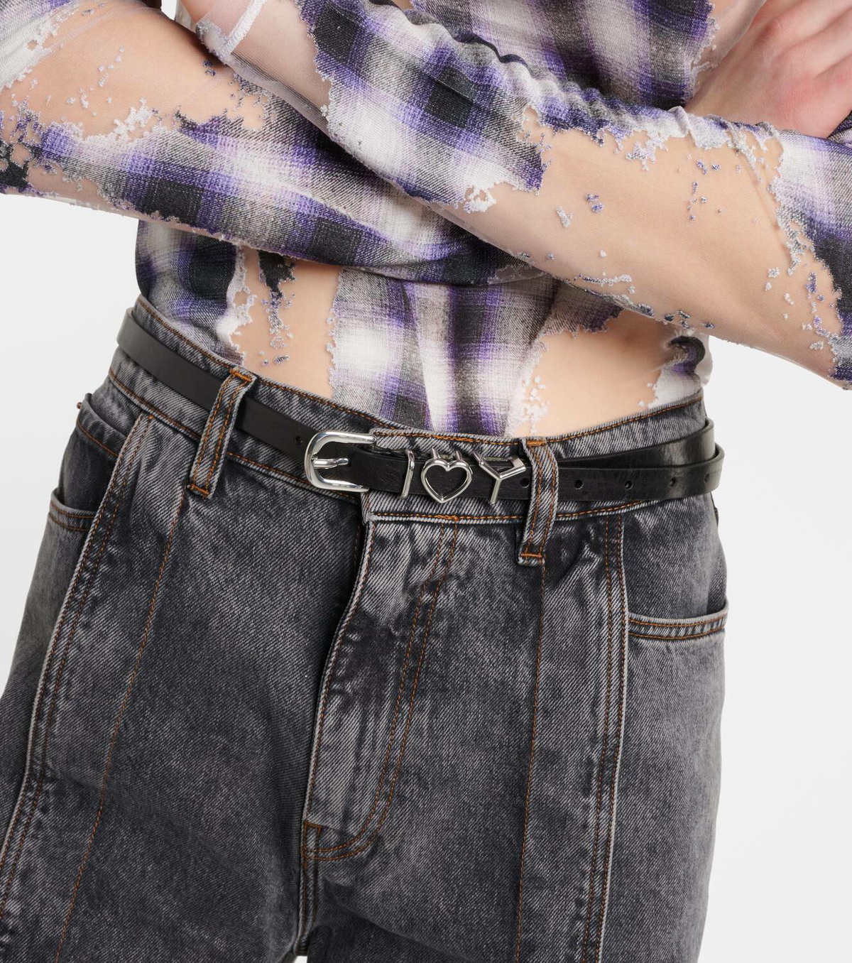 関税送料込み【Y/PROJECT】Yハート 15mm レザーベルト Y/Project Y Heart 15mm leather belt Y/Project