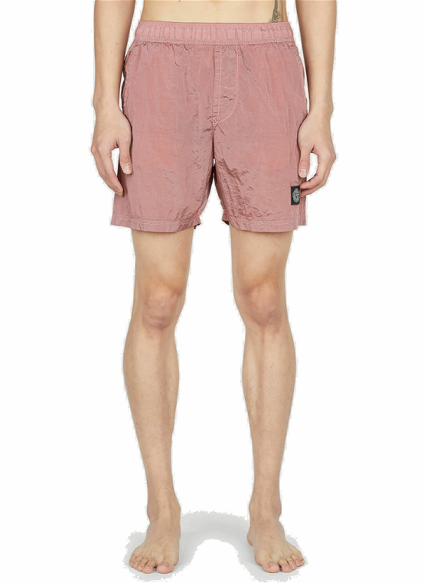 Photo: Stone Island - Compass Patch Swim Shorts in Pink