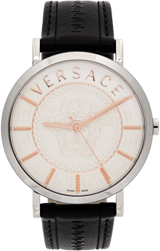 Photo: Versace Black & Silver V Essential Watch