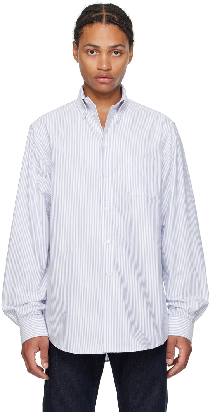 Bally Blue & White Striped Shirt