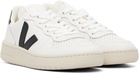 VEJA White & Black V-10 Leather Sneakers