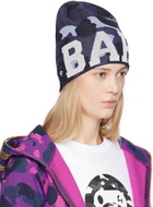 BAPE Navy Color Camo Knit Beanie