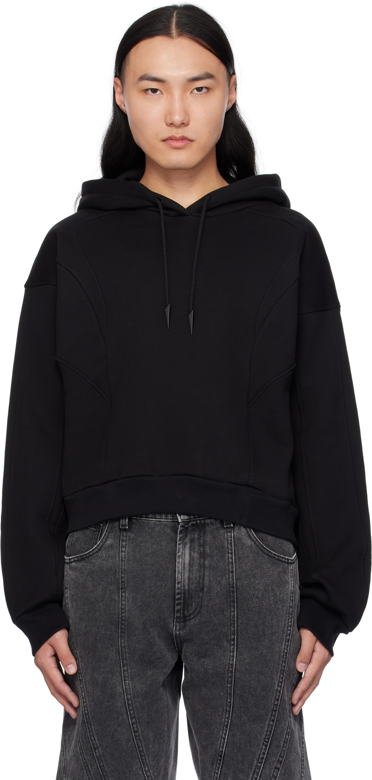 Mugler Black Long Hoodie
