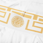 Versace Men's Greek Logo Waistband Boxer Trunk in White/Gold
