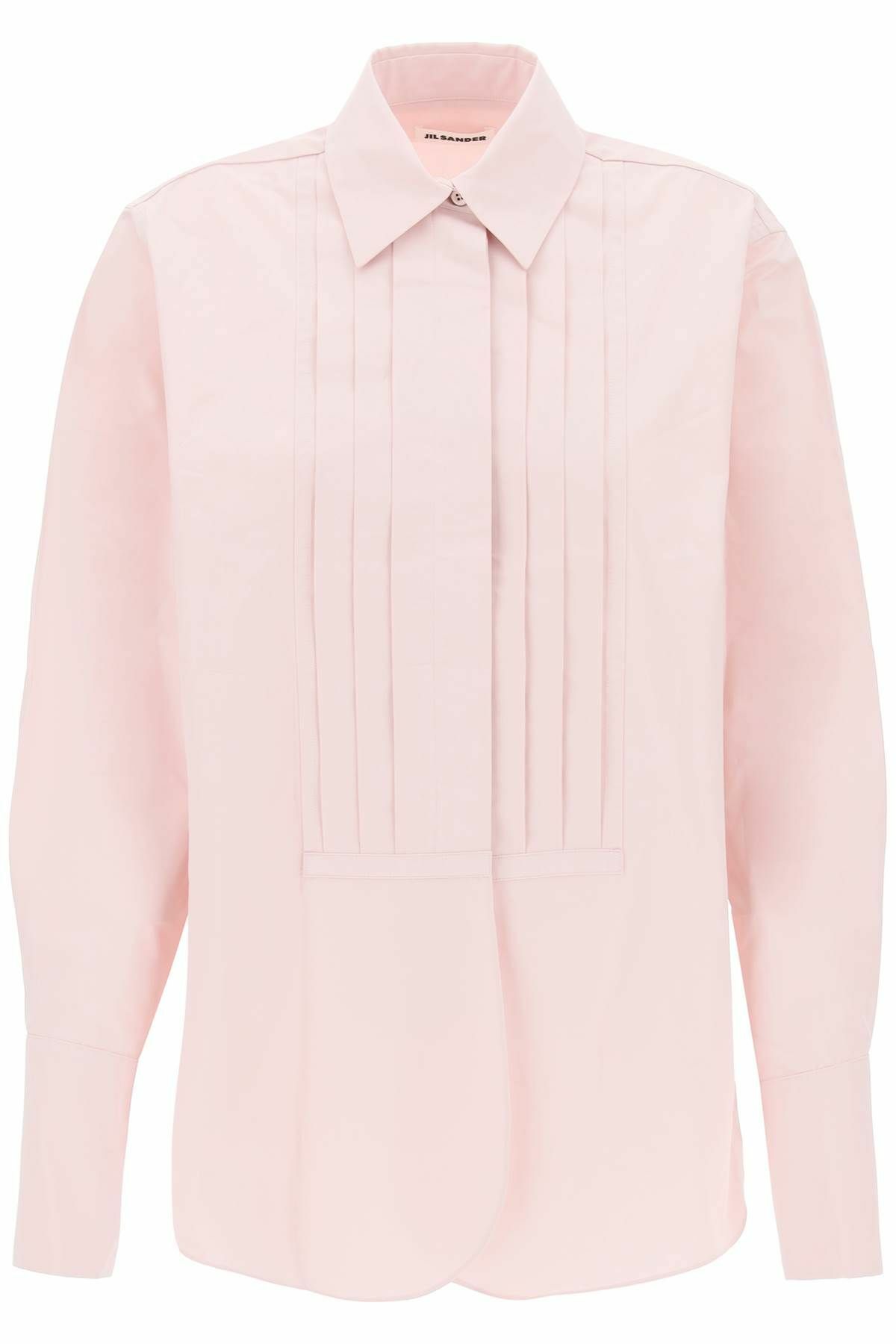 JIL SANDER pleated bib shirt with Pink Jil Sander
