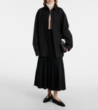 Junya Watanabe Plissé wool-blend maxi skirt