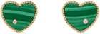 Yvonne Léon Gold & Green Cœur Earrings