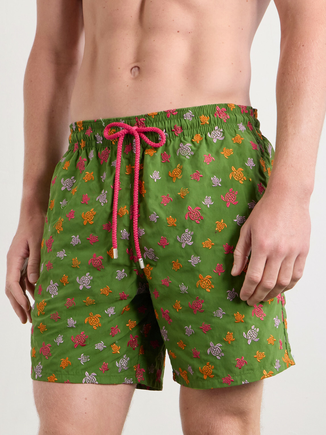 Vilebrequin - Mistral Embroidered Straight-Leg Swim Shorts - Green