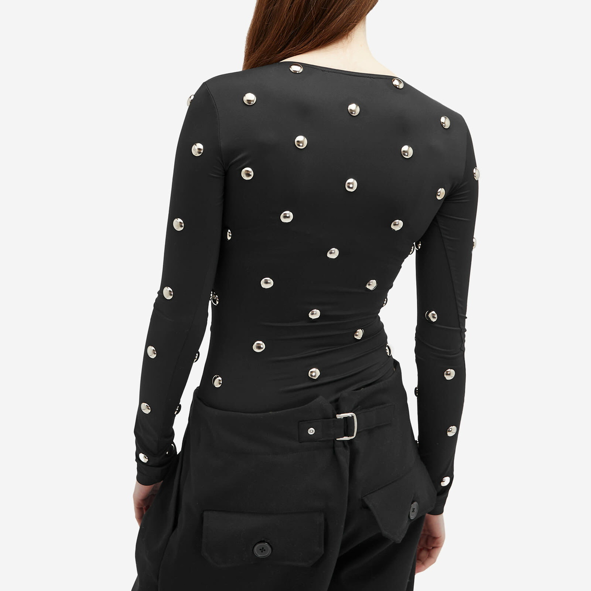Fiorucci Women's Metal Studded Bodysuit in Black