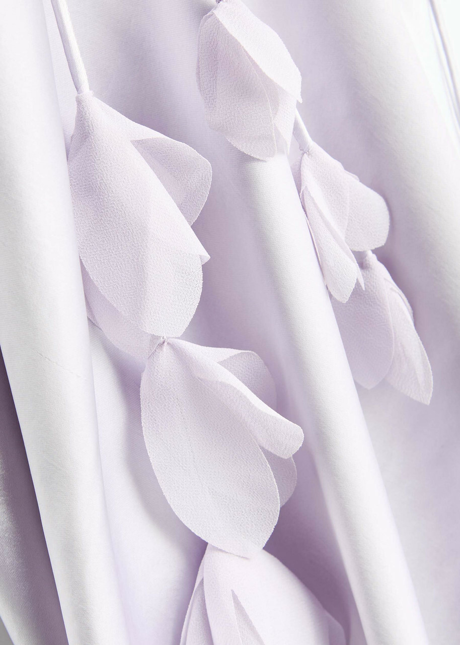 Self-portrait Floral-embellished Satin Maxi Slip Dress Lilac