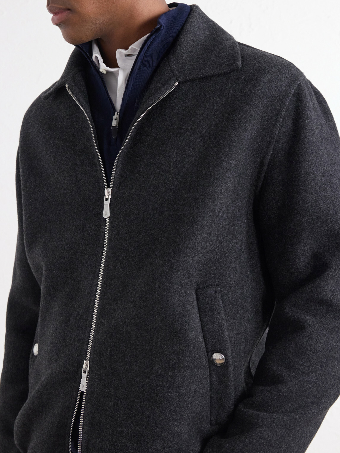 Eleventy - Wool Bomber Jacket - Gray