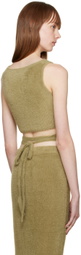 Ester Manas Green Fluffy Tank Top