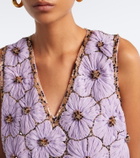 La DoubleJ Scala embellished floral chiffon top