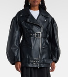 Simone Rocha Belted leather biker jacket