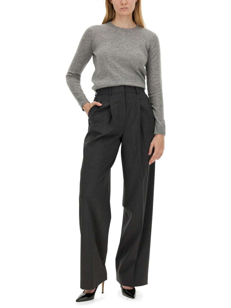 Theory Women's Easy Wide Leg Recycled Polyester Pants Black Size Large main image 0